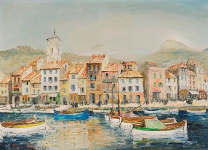 FRANK WILL (1900-1951) Le port de Cassis. Huile sur toile. Signée et située en bas...