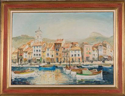 FRANK WILL (1900-1951) Le port de Cassis. Huile sur toile. Signée et située en bas...