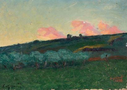 RENE SEYSSAUD (1867-1952) L'aube. Huile sur toile. Signée et datée 1896 en bas à...