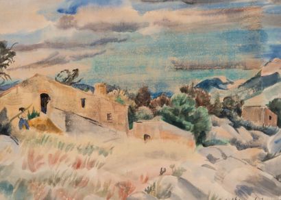 Willy EISENSCHITZ (1889-1974) Paysage 1930. Aquarelle. Signée en bas à droite. 38...