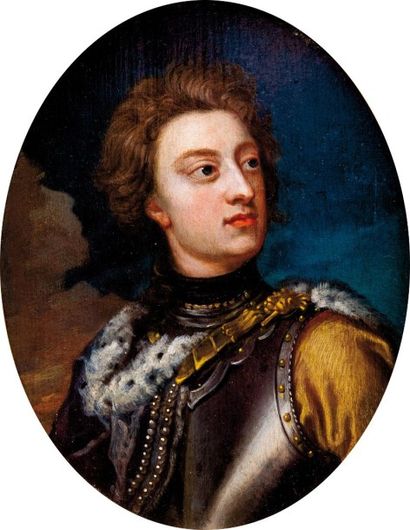 MICHEL DAHL (1659-1743) Portrait du roi de Suède Charles XII. Huile sur panneau,...