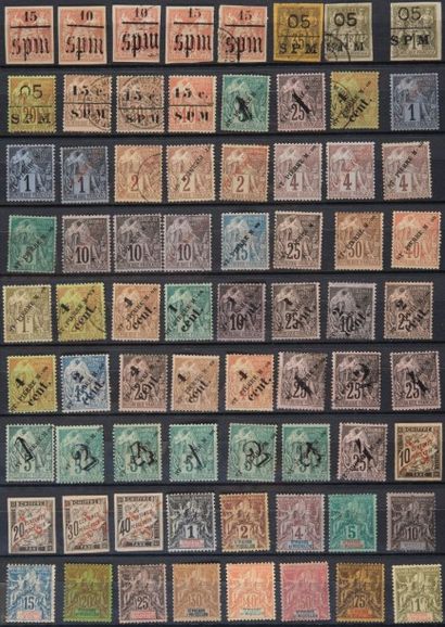 null Saint Pierre et Miquelon
Collection de timbres-poste, PA, taxes, oblitérés et...