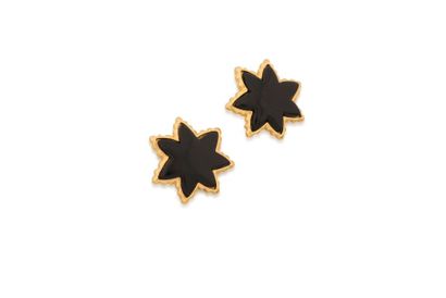 Christian LACROIX Paire de boucles d'oreilles clips en forme d'étoile, métal doré...
