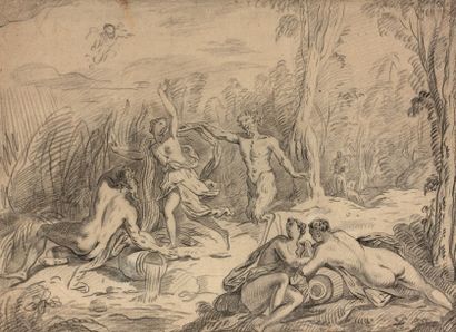 ANTOINE FRANÇOIS SAINT AUBERT (CAMBRAI 1715-1788) 
Satyre poursuivant une nymphe
Pierre...