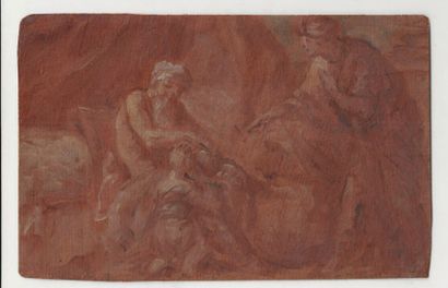 Nicolas VLEUGELS (Paris 1668 - Rome 1737) 
La bénédiction
Papier,5 x 14,6 cm