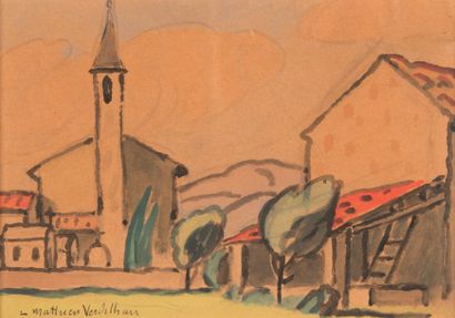 null Louis Mathieu VERDILHAN

(1875-1928)

Place de l’Église.

Aquarelle.

Signée...