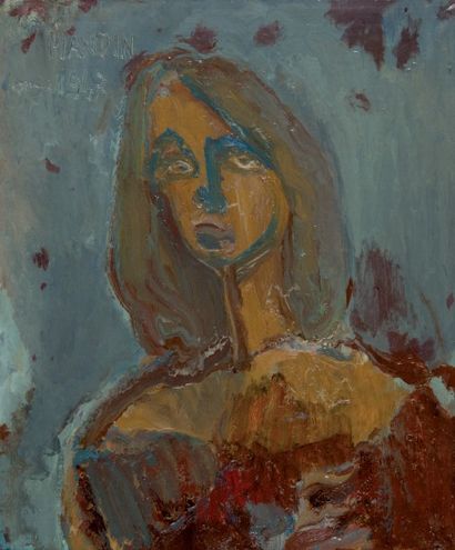 null Richard MANDIN (1909-2002)

Portrait de femme. 1947.

Huile sur toile.

Signée...