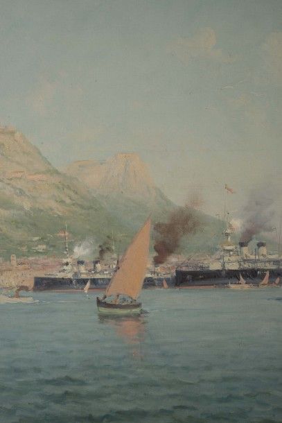 null Charles MALFROY (1862-1918) dit SAVIGNY

La rade de Toulon animée.

Huile sur...