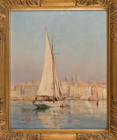 null Joseph GARIBALDI (1863-1941)

Voiliers dans le port de Marseille.

Huile sur...