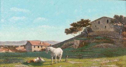 François SIMON (1818-1896)

Le repos du paysan.

Huile...