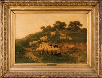 null Théodore JOURDAN (1833-c.1906)

Berger et moutons.

Huile sur toile.

Signée...