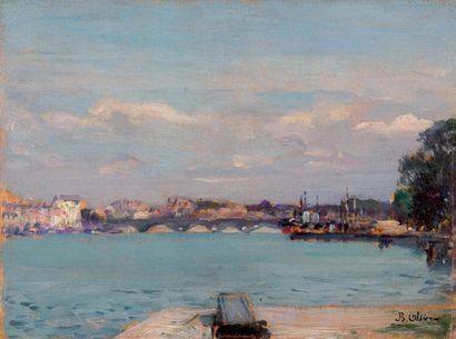 null Jean-Baptiste OLIVE (1848-1936)

Bord de Seine.

Huile sur panneau.

Signée...