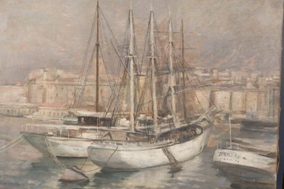null Horace RICHEBÉ (1871-1964)

Bateaux à quai dans le port de Marseille.

Huile...