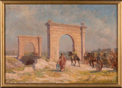 null Édouard CREMIEUX (1856-1944)

Le pont Flavien à Saint-Chamas.

Huile sur toile.

Signée...