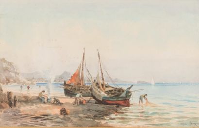 null Émile HENRY (1842-1920)

Pêcheurs sur la plage.

Aquarelle.

Signée en bas à...