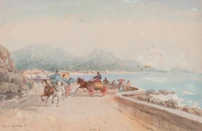null Émile HENRY (1842-1920)

Sur la corniche.

Aquarelle.

Signée en bas à gauche.

20...