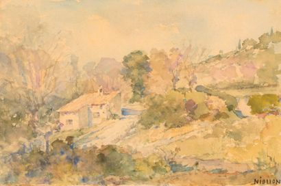 Barthélémy NIOLLON (1849-1927)

Paysage provençal.

Aquarelle.

Signée...