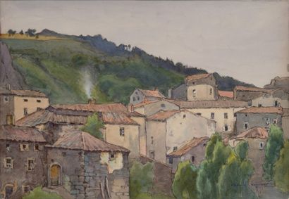 null Casimir RAYMOND (1870-1955)

Village en montagne.

Aquarelle. Signée en bas...