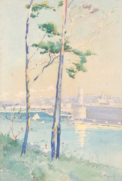 null Casimir RAYMOND (1870-1955)

L’entrée du port de Marseille.

Aquarelle.

Signée...