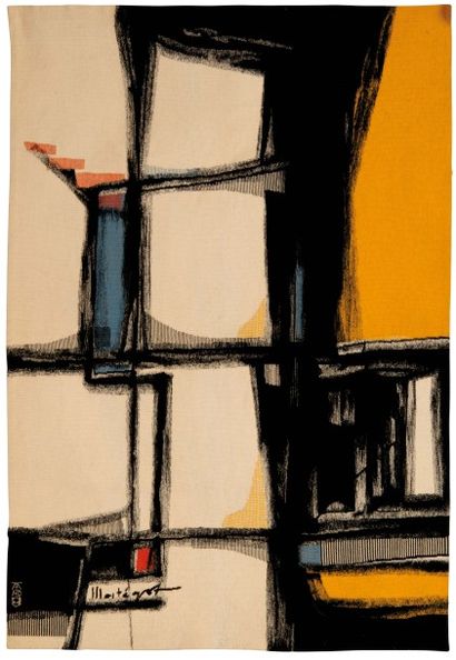 Mathieu MATÉGOT (1910-2001) 
Tapisserie Tonca
Laine
Signée
148 x 102 cm.
Atelier...