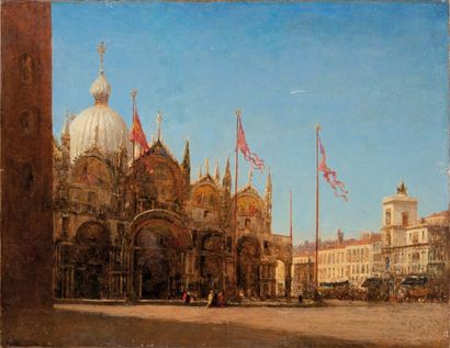 Félix ZIEM (1821-1911) 
Basilique San Marco à Venise.
Huile sur toile.
Signée en...