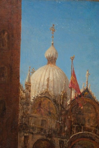 Félix ZIEM (1821-1911) 
Basilique San Marco à Venise.
Huile sur toile.
Signée en...
