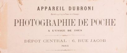 null PHOTOGRAPHIE DE POCHE. DUBRONI, APPAREIL N° 1. CA.1865

Dubroni, Paris ; 9 x...