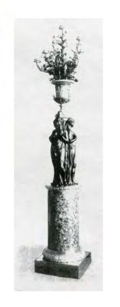 null Grand groupe aux Caryatides en bronze patiné de la fin du XVIIIe/ XIXe siècle,...