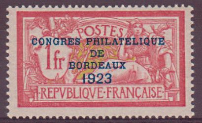 FRANCE CONGRES PHILATELIQUE de BORDEAUX Yvert n°182, neuf sans charnière, cote 925...