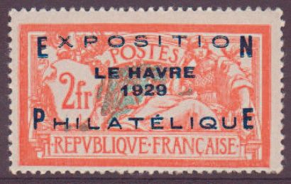 FRANCE EXPOSITION PHILATELIQUE du HAVRE 1929 Yvert n°252A, neuf charnière, cote 875...