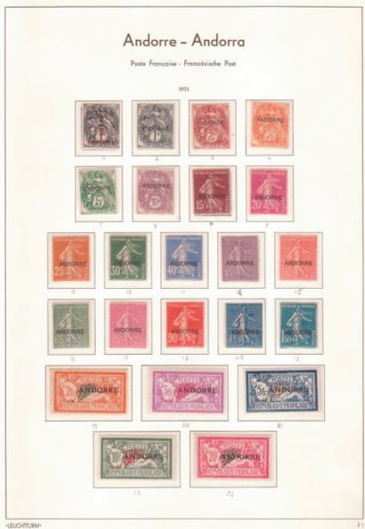 ANDORRE Collection 1931-1997 timbres-poste neufs avec et sans charnière, dont Yvert...