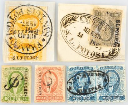 MEXIQUE EMISSIONS CLASSIQUES entre 1856/1872, plus de 400 timbres en l'état (dont...