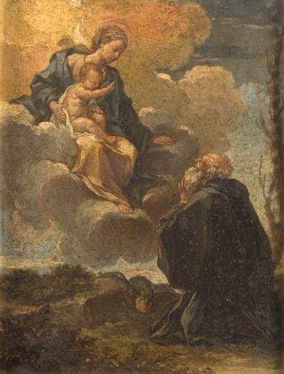 Giambattista PITTONI (Venise 1687 - 1767) attribué à L'apparition de la Vierge à...