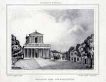 BOREL ET GRUÉ L'église des Chartreux. Lithographie. 18,5 x 24 cm. 