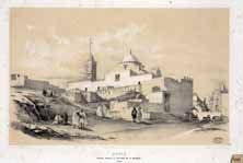 GENET ET BAYOT Alger grande Mosquée et batterie de la Pêcherie. Lithographie en couleurs....