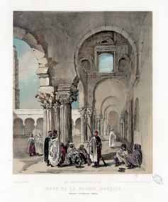 GENET ET BAYOT Cour de la Grande Mosquée - partie latérale Bône. Lithographie en...