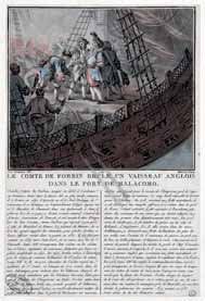 Jean-Baptiste MORRET D'après SWEBACH DES FONTAINES Le comte de Forbin brûle un vaisseau...