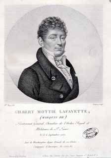 MEYER Portrait de Gilbert Mottié Lafayette. Gravure en noir. 22,5 x 17 cm.