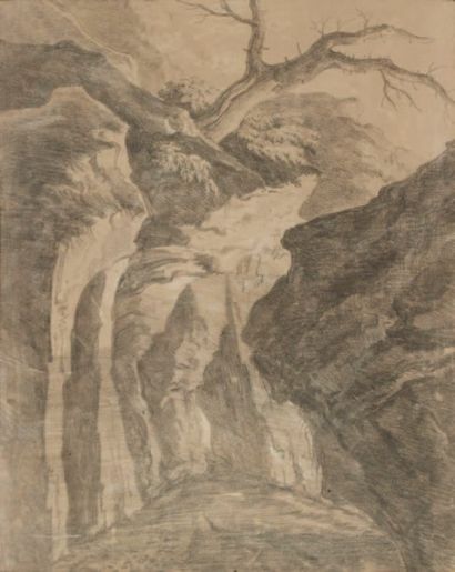 - Jean Antoine CONSTANTIN dit CONSTANTIN D'AIX (1756-1844) Chemin dans les rochers....