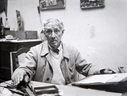 - Marcel COEN Le peintre René Seyssaud dans son atelier, vers 1960. Tirage d'époque...