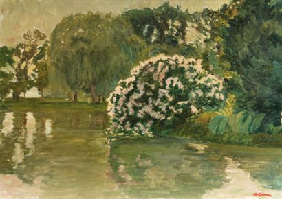 - Augustin CARRERA (1878-1952) Parc Borely. Huile sur toile. Signée en bas à droite....