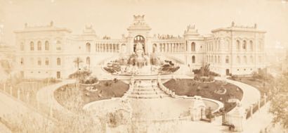 null - ANONYME Panorama du Palais Longchamp, vers 1880. Tirage albuminé. 20,5 x 45...