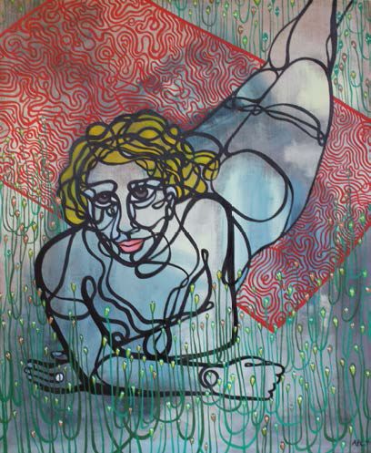Andrea FERRO La Baigneuse, 2015
Acrylique, laque et huile sur toile, sur châssis...