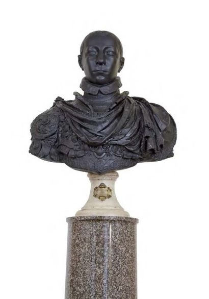 D'après Germain Pilon (1528-1590) Bustes de François II (1544-1560) et de Charles...