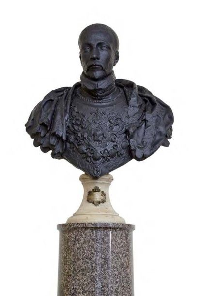 D'après Germain Pilon (1528-1590) Bustes de François II (1544-1560) et de Charles...