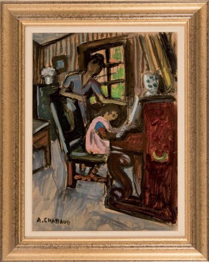 null Auguste CHABAUD (1882-1955)

Jeune fille au piano. Circa 1920.

Huile sur isorel.

Signée...