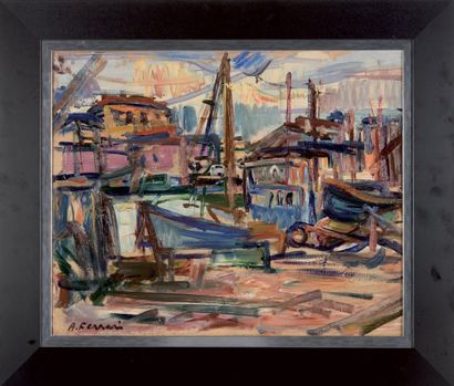 null Antoine FERRARI (1910-1995)

Le port de Saint-Tropez.

Huile sur isorel.

Signée...