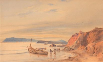 null Vincent COURDOUAN (1810-1893)

Plage animée près de Toulon.

Aquarelle.

Signée...