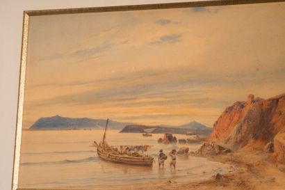 null Vincent COURDOUAN (1810-1893)

Plage animée près de Toulon.

Aquarelle.

Signée...