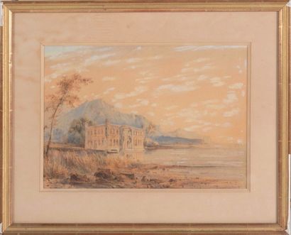 null Vincent COURDOUAN (1810-1893)

Maison au bord du lac.

Aquarelle.

Signée en...